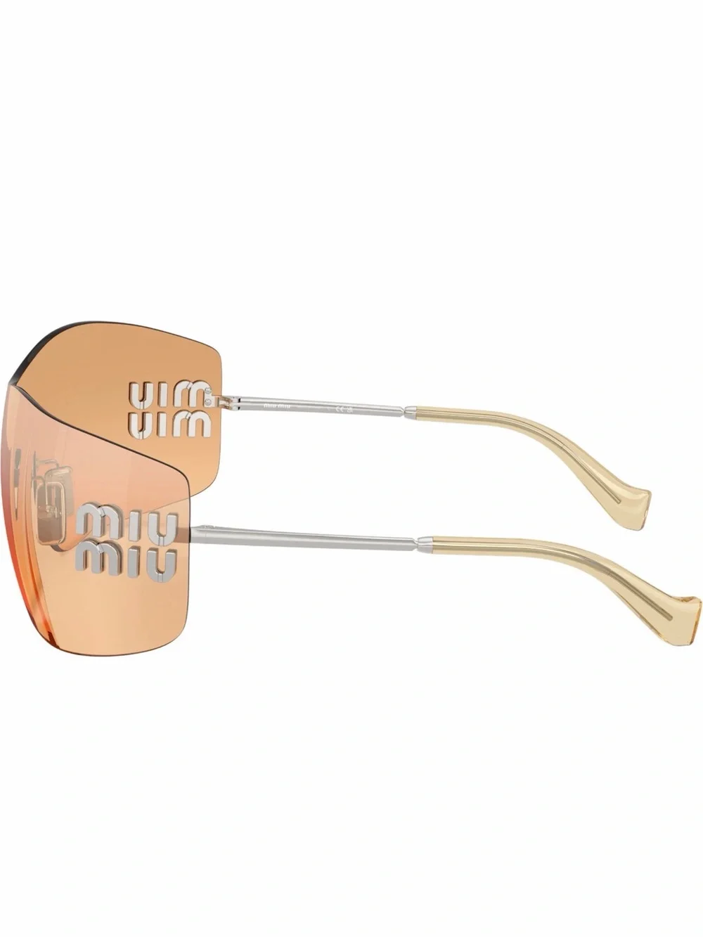 New Miu Miu MUB53S 1BC80Y Orange Mirror Sunglasses Authentic - Picture 4 of 8